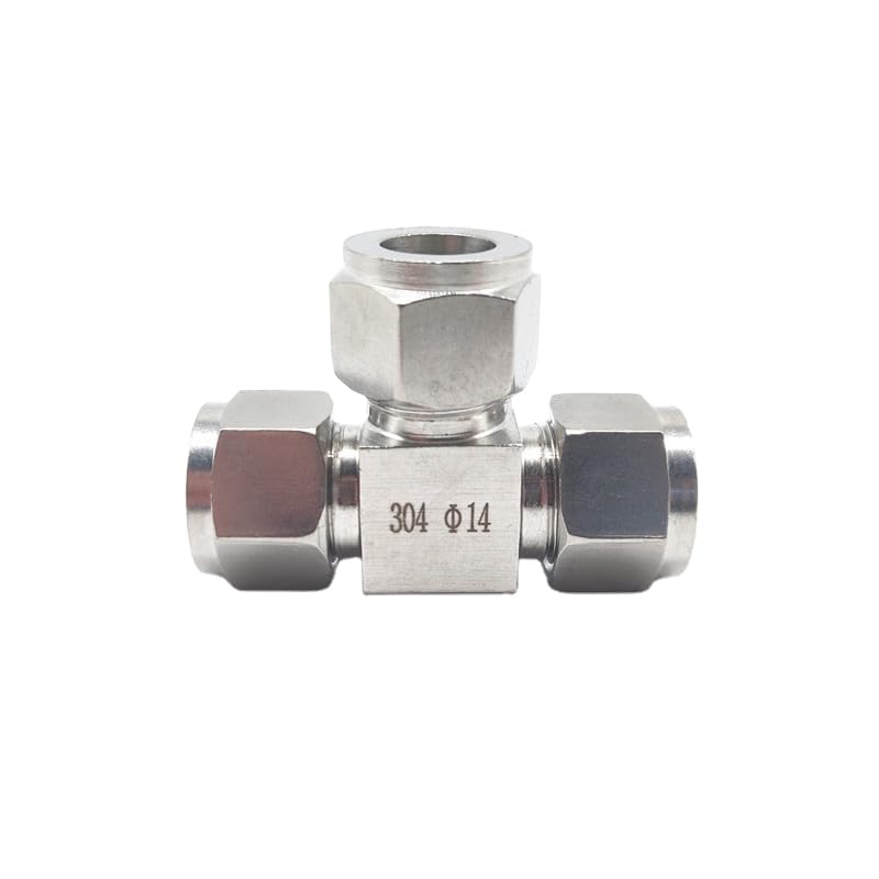 Raccord Hexagonal à 3 Voies en Acier Inoxydable 304 Double Virole for Tube de 22 mm, Joint T