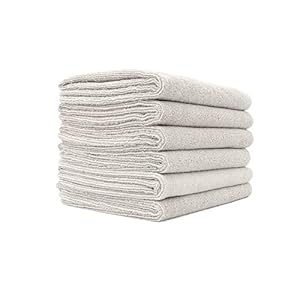 The Rag Company Microfiber Spa and Yoga Towel – Soft and Absorbent Towel for Gym, Spa, Exercise, Hotel, and Resort Use – Dries Fast – 16×27 inches, Ice Grey, 6-Pack