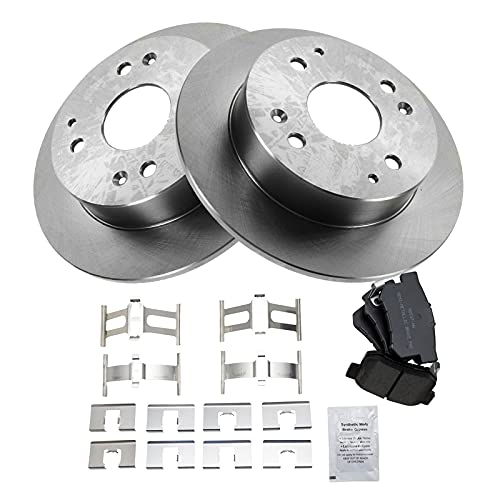 Image of TRQ Rear Brake Pad and Rotor Set Semi Metallic