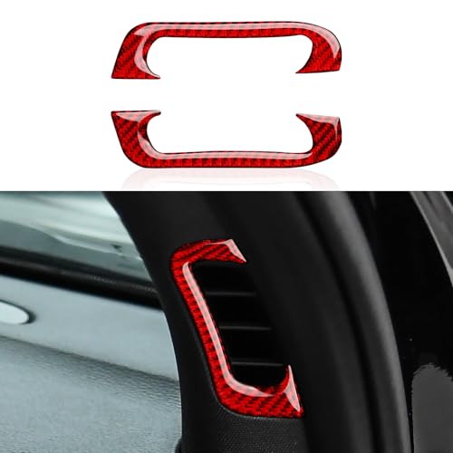 Image of A Pillar Air Vent Decals for 2011-2020 Dodge Durango / 2011-2021 Jeep Grand Cherokee WK2 Accessories Carbon Fiber Interior Stickers, Red