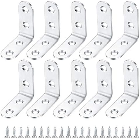 10 Pcs Stainless Steel L Shape Corner Braces Cover
