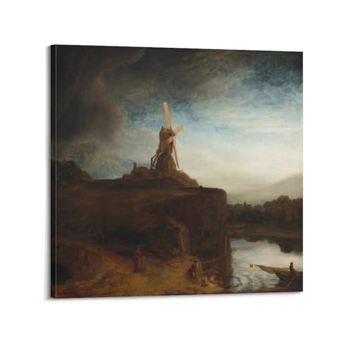 Toile The Mill de Rembrandt Van Rijn 50x50 cm pour habiller un mur vide