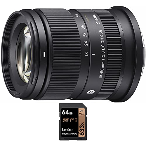Sigma 585965 18-50mm f/2.8 DC DN Re|[Y Sony E-Mount APS-Coh Lexar Professional 633x 64GB UHS-1 Class 10 SDXC[J[ht