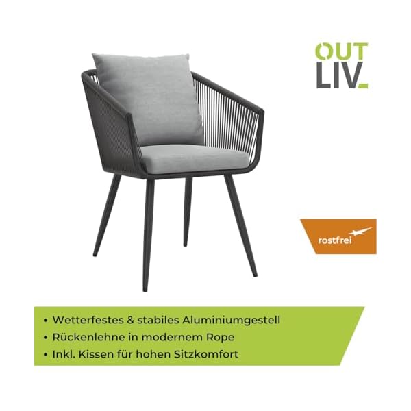 OUTLIV. Alex Gartenstuhl Anthrazit