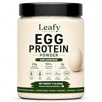 Leafy Organic Egg White Protein Powder - Egg White Powder - Lactose Free & Dairy Free Protein Powder - Unflavored & Gluten Free (16oz)