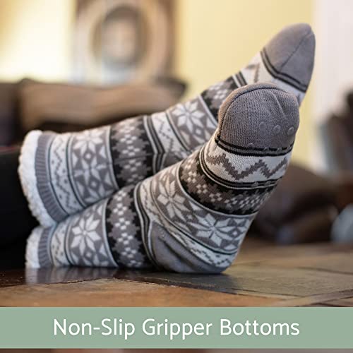 Elanze Designs Womens Cozy Sherpa Fleece Plush Non Skid Indoor Slipper Socks3