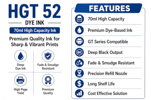 Image of ROHINK GT51 GT52 Ink Refill Dye Ink Compatible with HP Ink Tank 115, 310, 315, 319, 410, 415, 416, 419, 455, 500, 515, 530, 615, GT 5810, GT 5811, GT 5820 (HP HGT52 Megenta Pack 2)