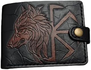 Wolf Wallet, Kolovrat Wolf Wallet, Biker Wallet, Carving Wallet Wallet, 3D Genuine Leather Wallet, Hand Carved, Leather Carving, Carving Wallet…