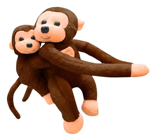 Image of Tickles 2 Pcs Monkey Mother Baby Soft Plush Toy Curtain Tiebacks Holder Clip for Children Living Room Decoration Accessories Window Curtain Decoration (Size: 30 cm Color: Coffee)