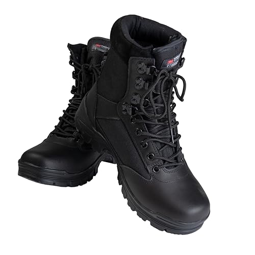 Mil-Tec SWAT Boot Herren • Taktischer Einsatzstiefel mit Thinsulate-Isolierung & EVA-Schaumeinlagen • Glattlederstiefel mit Dämpfung • Rutschfeste Gummisohle für Outdoor, Arbeit & Einsatz