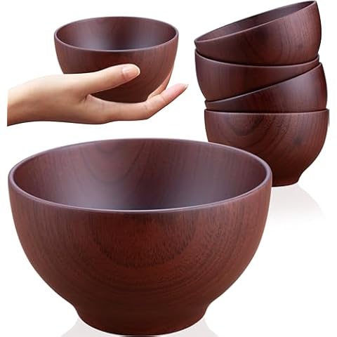 Traditional Japanese rice bowl, soup bowl made from chestnut wood. Diameter Cover