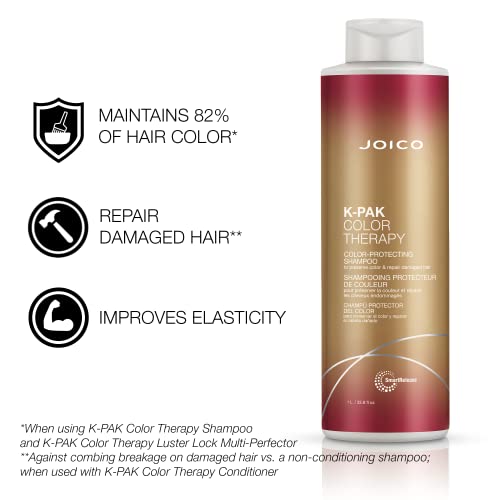 K-Pak Color Therapy Color-Protecting Shampoo | For Color-Treated Hair | Boost Shine | Improve Elasticity | Repair Breakage | Rebuild Damaged Hair | With Keratin & Argan Oil | 33.8 Fl Oz #TOP2