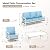 SUNSHINE VALLEY 4 Piece Metal Outdoor Patio Furniture Set, Patio Conversation Sets with 3-Seater Sofa, 2 Swivel Chairs and Coffee Table, White Frame Outdoor Seating Furniture for Bavkyard, Blue