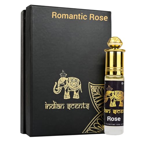 Image of Romantic Rose Attar - Alcohol-Free Natural Rose Perfume Oil | Long-Lasting Floral Fragrance for Women & Men | 8ml Roll-On Ittar | Soft & Sensual Scent