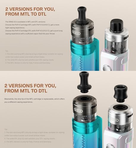 Miniatura 5 de Drag S2 Voopoo Drag S 2 Kit 60w 2500mah Battery 5ml Pnp-X Pod Pnp X 0.2 Pnp X 0.3 Coil Dtl E-Cigarette Vaporizer - Sin Nicotina