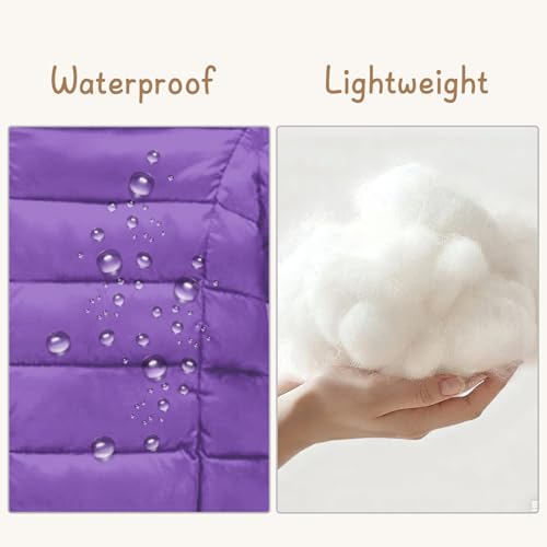 Image of Lovekider Hooded Puffer Jacket for Girls 4-12T Down-Alternative Winter Coat Shiny Outerwear for Kids