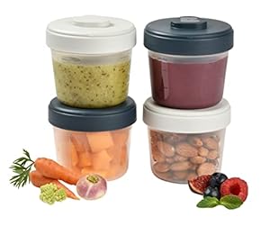 Béaba Clip Aufbewahrungsbehälter 4er-Set Grau/Blau 150ml