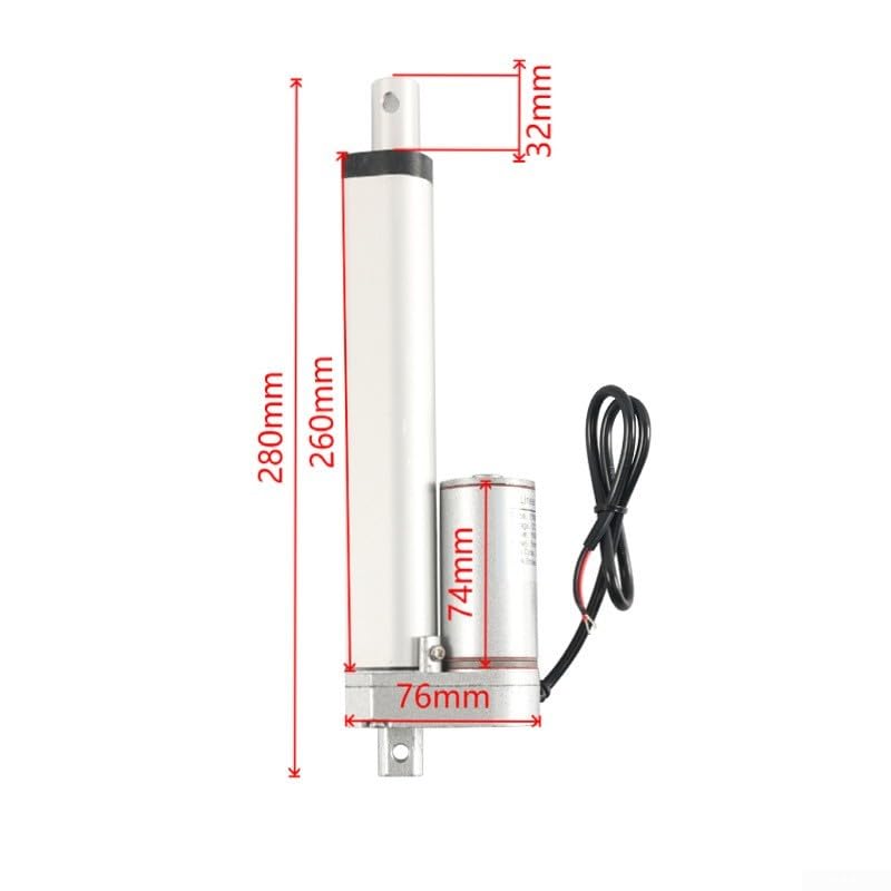 Tige de traction silencieuse 50 dB et vérin électrique 12V robuste