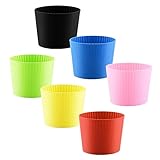 CM Pack of 6 Assorted Colors Heat-resistant Silicone Coffee Cup Sleeve for Coffee Mug