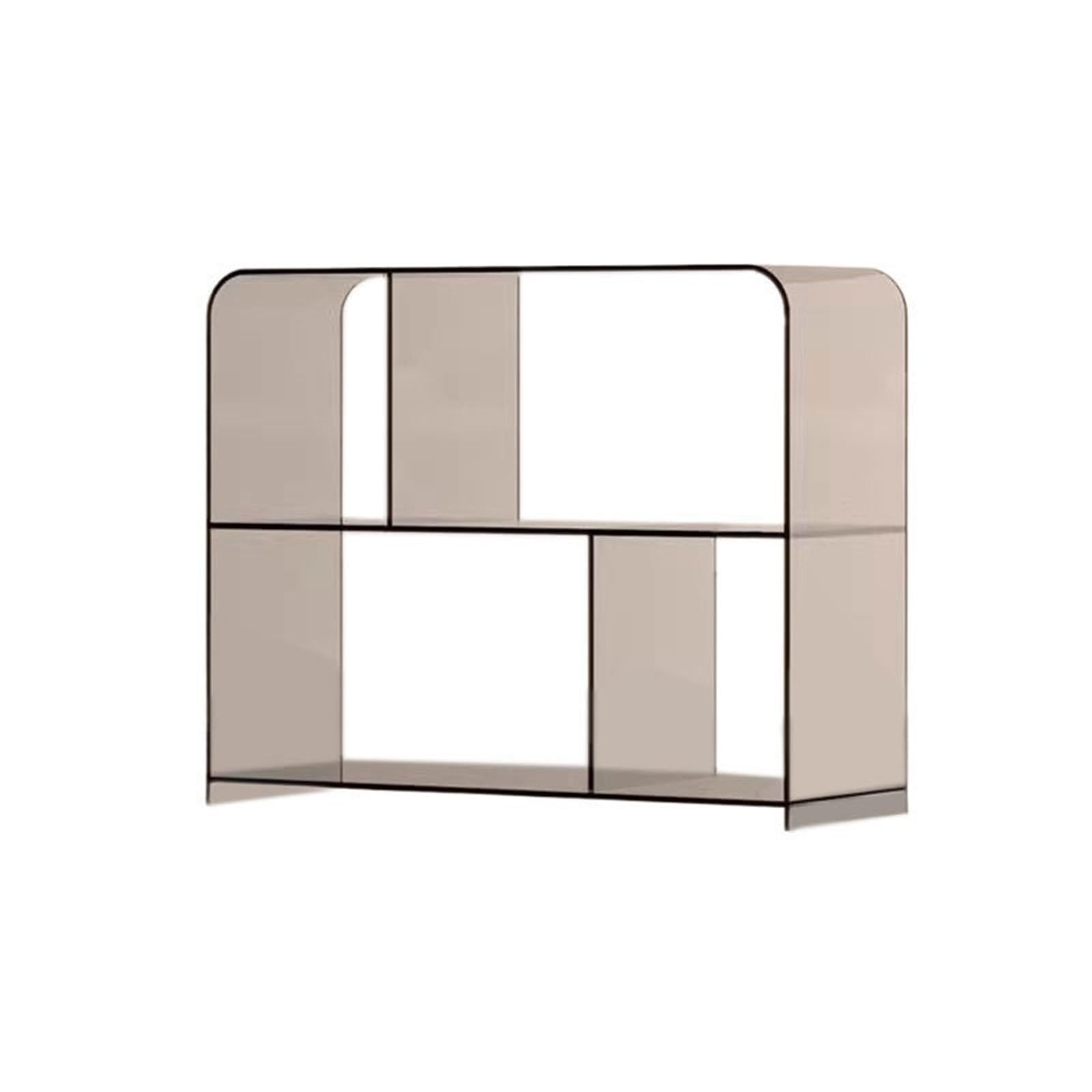 Xumh2024-3 cd storage Vinyl Record Storage Rack Transparent Acrylic Bookcase Magazine Rack Sofa Side Table(Gris)