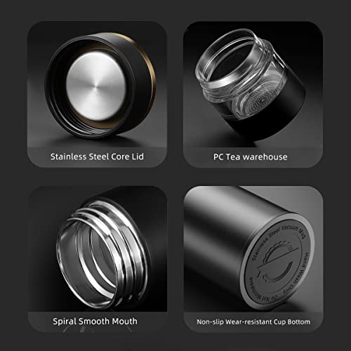 Tea Infuser Bottle - Coffee Thermos - Smart Sports Water Bottle With Led Temperature Display,Double Wall Vacuum Insulated Water Bottle - Travel Tea Mug With Stainless Steel Filter (Blue) #TOP5