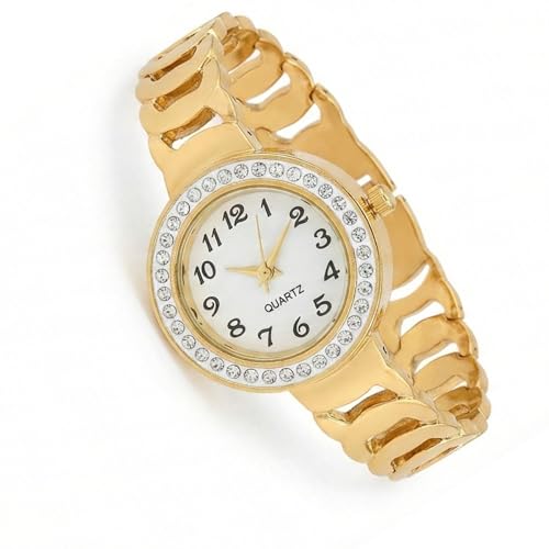 Image of Serpentine Snake Watch For Woman with Spiral Bracelet, Roman Number Green Dial Watch For Woman With Quartz, Stylish Analog Waterproof Serpenti Watches Women, Luxury Metal Bezel Golden (Gold Link)