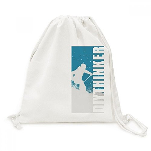 Sac cordon Toile Drawstring Backpack pour ski et sport voyage