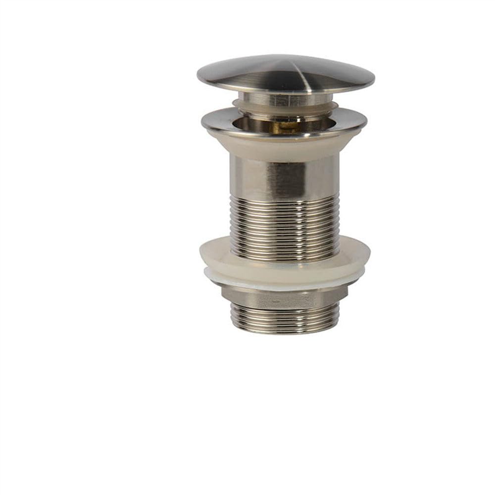 Pop-up-Ablauf für Waschbecken, Badezimmer Waschbecken Pop Up Abfluss Matt Schwarz Solide Messing Material Stopper(Nickel No Hole)