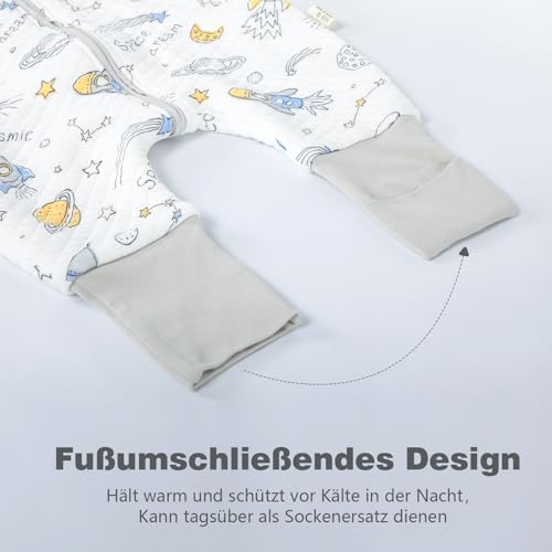 MIKAFEN Baby Schlafsack mit Füßen 2,0 Tog für Babys 6-18 Monate – Ansicht 7