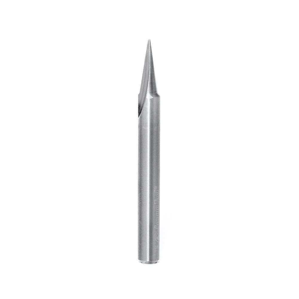 Amana Tool - 45783 Solid Carbide Carving Liner 18 Deg x 1/4 Dia x 5/8 x 1/4" Shank x 1