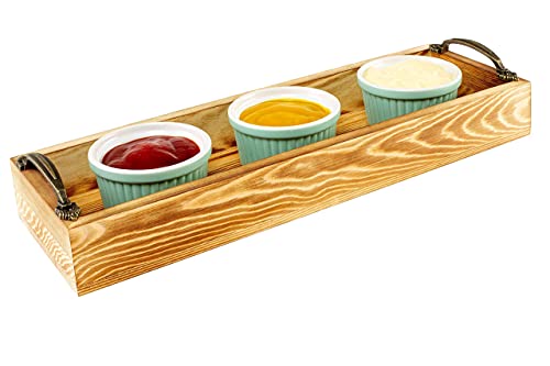 Strova Rectangular Wood Serving Tray With Handles – 16 Inch Long Narrow Tray For Serving Wine, Appetizers, Coffee, Condiments, Fruits, And More #TOP3