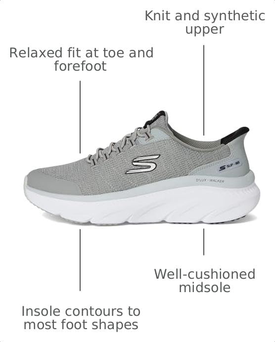 Skechers Men's D'Lux Walker 3.0 Drevven Hands Free Slip-in Sneaker,Gray/Black,9 Extra Wide by Skechers - Used condition - Image 3