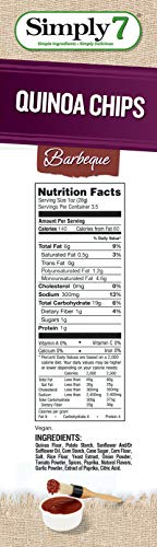 Simply 7, Quinoa Chips, Barbeque, BBQ, 3.5 Oz, 12 Pack, Non-GMO, Nut-Free, Vegetarian, Low Calorie, Plant-Based, Cholesterol-Free, Low Fat, Vegan Snack - Thumbnail 2