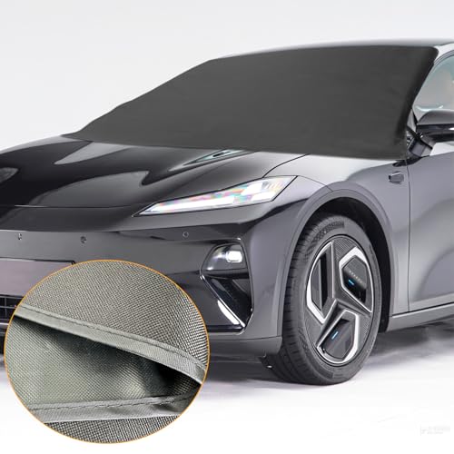 Image of 600D Heavy-Duty All-Season Car Windshield Cover - Water Proofing UV Protection Sunshade with Heat Resistance - Year-Round Dust /Rain /Frost Guard Accessory, Fits Most Cars /SUV /Trucks (72x42 In)