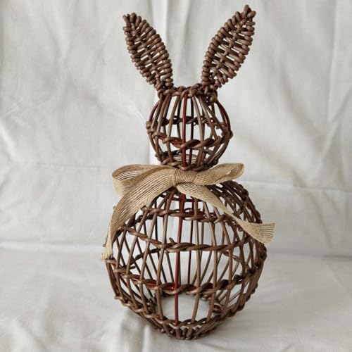 Lapin de Pâques objet décoration rotin, idée cadeau maison et jardin