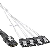 0,75m InLine 27620A SAS Anschlusskabel, Mini-SAS SFF-8087 an 4x SATA, 1:1, OCR, 0,75m
