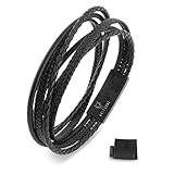 💯% Kunstleder und risikofreier Kauf: Hochwertiges, doppelt gewickeltes, synthetisches Lederarmband für Herren mit einem Magnet-Verschluss aus Edelstahl. Bei Nicht-Gefallen, hast Du 30-Tage lang die Möglichkeit zur kostenfreien Rückgabe.