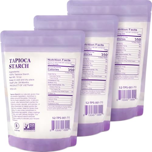 Image of 52USA Tapioca Starch, 42oz (Pack of 3), Tapioca Flour (1190g)