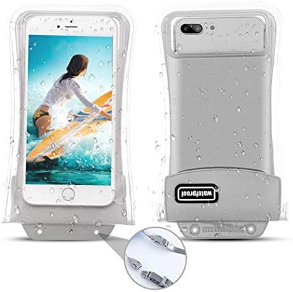 [Floatable] 2Pack Waterproof Phone Pouch,Gihery Triple Insurance Self-Floating Universal Waterproof Phone Case up to 6.3Inch Compatible with iPhone X/8/8p/7/7p/6p and More Phones (Silver)