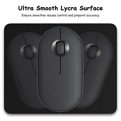 Dapesuom kleines Mauspad, 15,2 x 12,7 cm, mit Rutschfester Gummiunterseite, wasserdichtes Mini-Mauspad für Damen, Herren, kabellose Maus Laptops, Zuhause, Büro, Reisen, Tiefschwarz