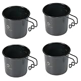 キャンピングムーン(CAMPING MOON) ソロマグ M キャンプ用 マグカップ ブラック 黒 4点セット 210ml SOLO MUG BKS-190-4P
