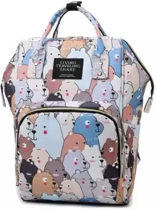 Mummy bag Diaper bag for baby girl Baby Bag for Mother Travel Smiley Mothers Diaper Bag Baby Diaper Bag for Mother for Travelling Multifunctional Diaper Backpack (Multi color prinetd)-image-5