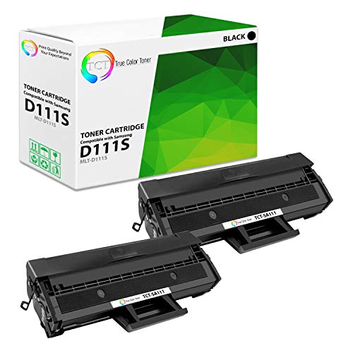 TCT D111S Toner Cartridge 2 Pack - Compatible Replacement for Samsung MLT-D111S Black Works with Samsung Xpress SL-M2020W M2022 M2022W Printers (1,000 Pages)
