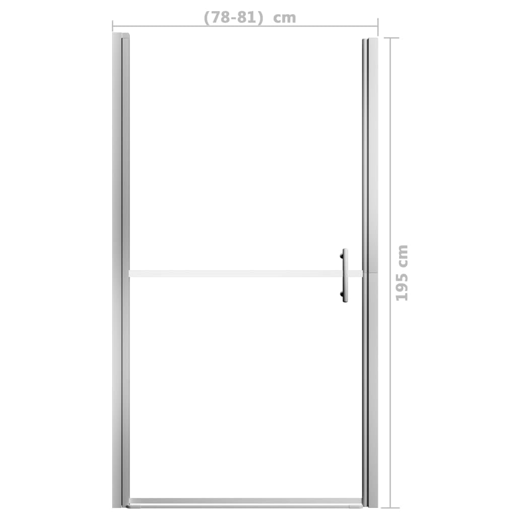 Porta doccia 81x195 cm, box doccia con vetro smerigliato, vetro di sicurezza da 5 mm, telaio in alluminio regolabile, paraspruzzi per bagno