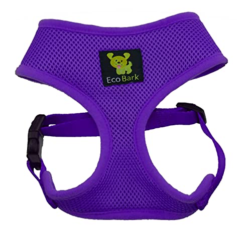 Ecobark Dog Harness - Eco-Friendly Max Comfort Harnesses - Luxurious Soft Mesh Halter - Over The Head Harness Vest- No Pull And No Choke For Puppy, Small Breeds & Medium Dogs (Large, Purple) #TOP6
