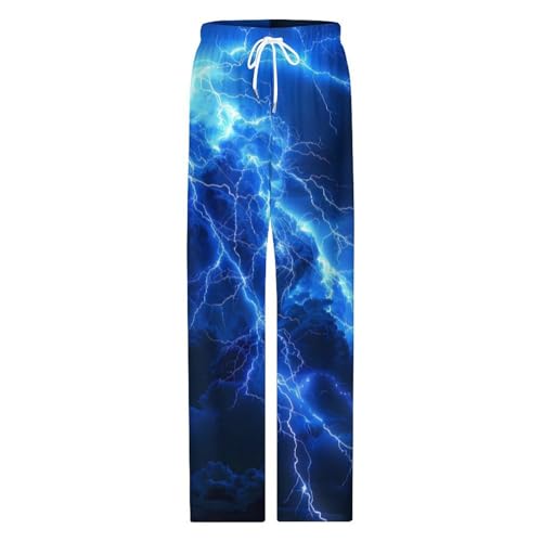 Blue Thundering Dragon Mens Pajama Pants Print Lounge Pant PJ Bottoms Sleepwear Loungewear4
