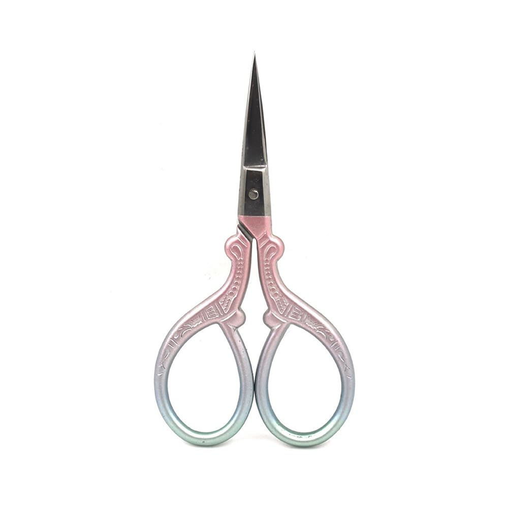 LOYELEY Embroidery Scissors, Sewing Scissors, Thread Sewing Scissors, Small Craft Scissors, Stainless Steel, Good Sharpness, DIY, Sewing Tool, Handicrafts, Easy to Hold, Vintage (Gradient Color) : Hob