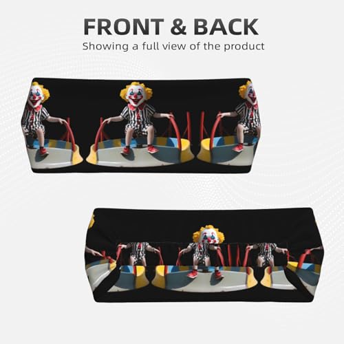 Elastic Sports Headband Hairband YYHWHJDE Clown boy playing Picture Soft, Breathable, Quick-Dry2