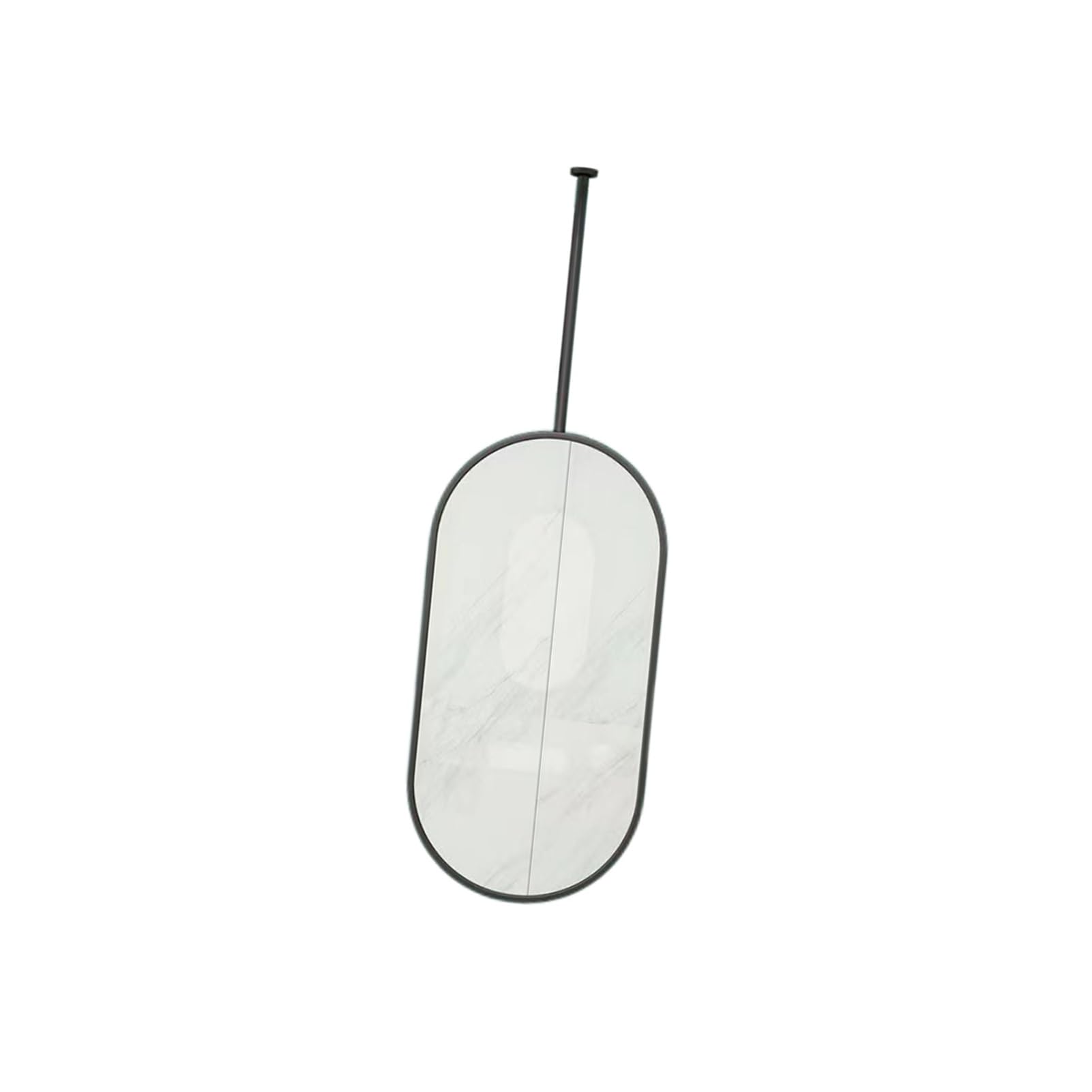 Owalne wiszące lustro sufitowe, pływające lusterko do makijażu do łazienki, przedpokoju, salonu, sypialni i toalet, stylowa dekoracja szatni, 40 x 80 cm, kolor 2