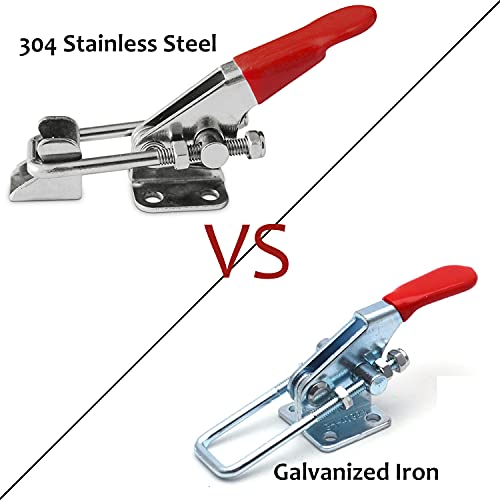 Cukayo 2Pcs Heavy Duty Toggle Clamp Capacity 400Lbs, 304 Stainless Steel Adjustable U Bolt Holding Quick Release Latch thumb #3